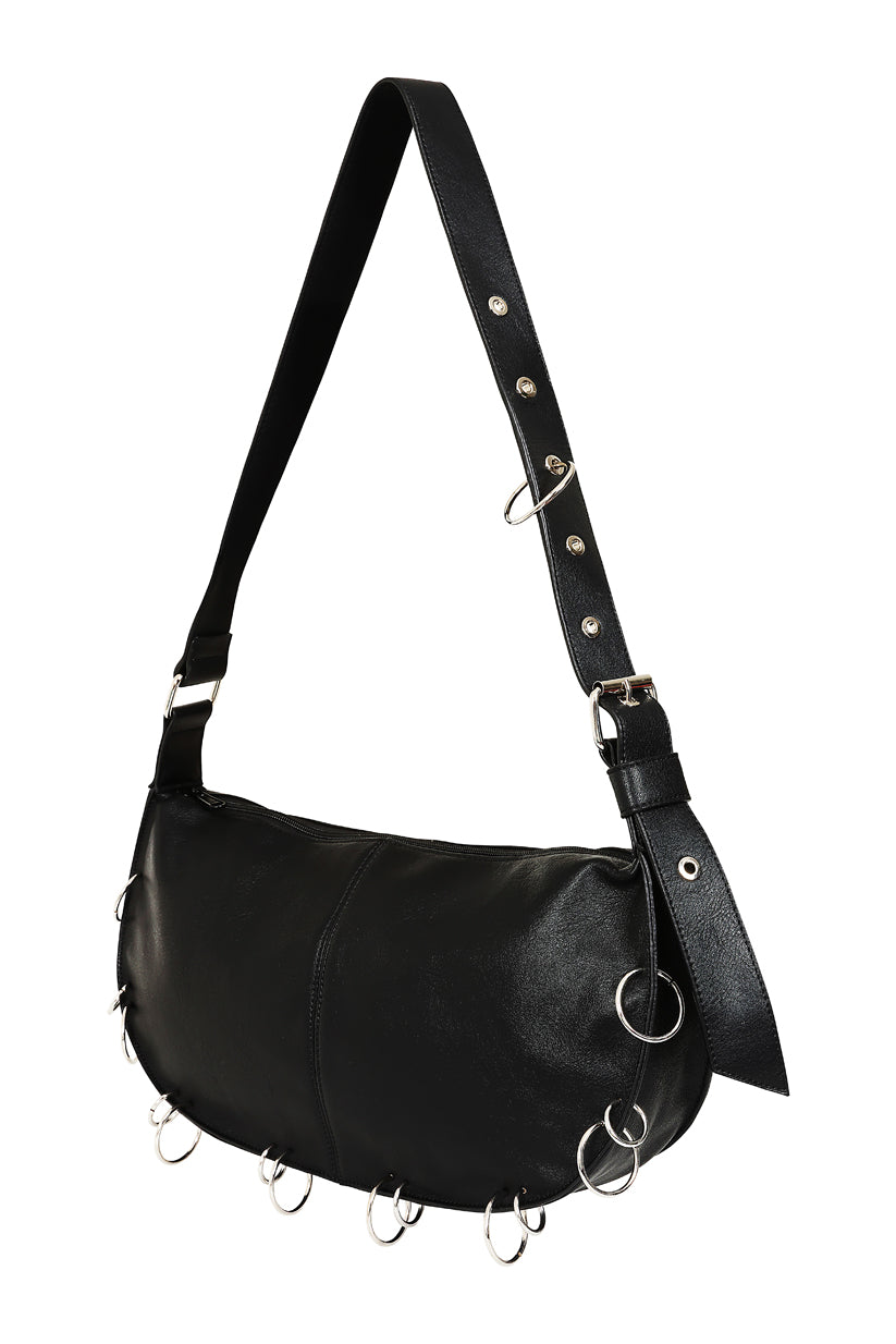 Banned Alternative Black Iron Halo Hobo Bag