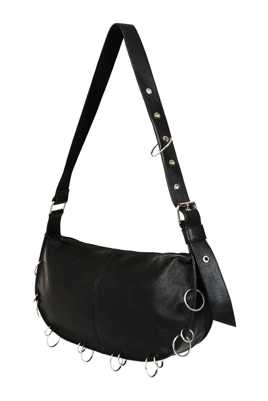 Banned Alternative Black Iron Halo Hobo Bag