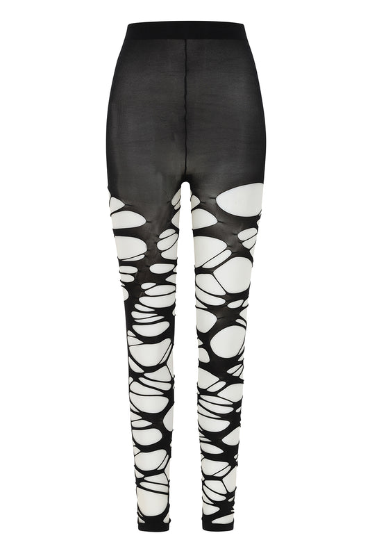 Banned Alternative Black Slashed Cutout Leggings