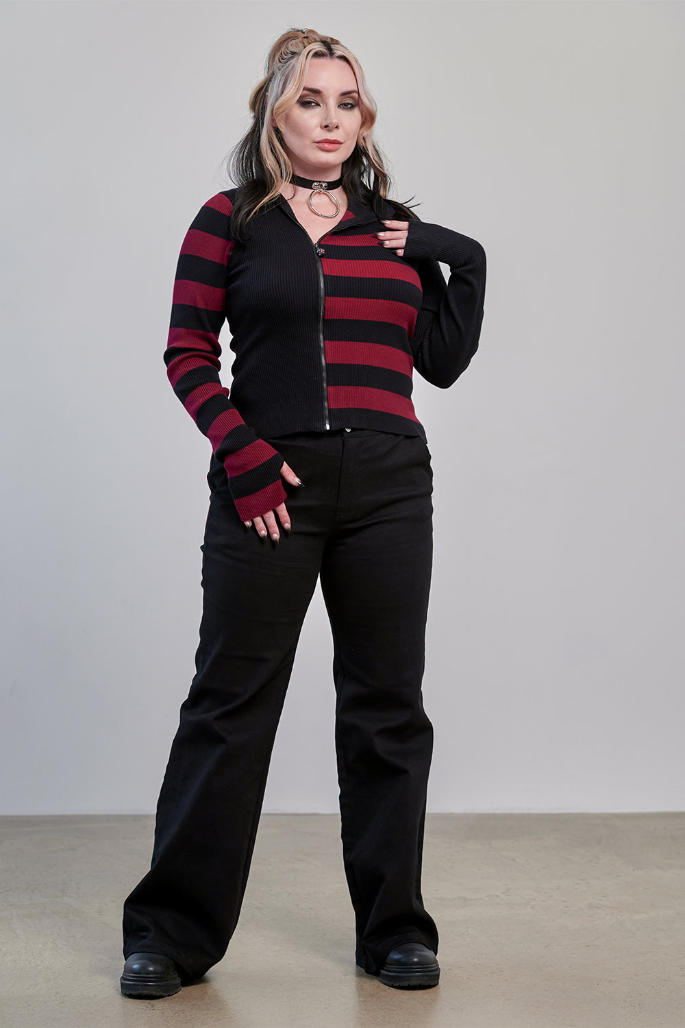 Banned Alternative Black/Burgundy Midnight Ritual Cardigan