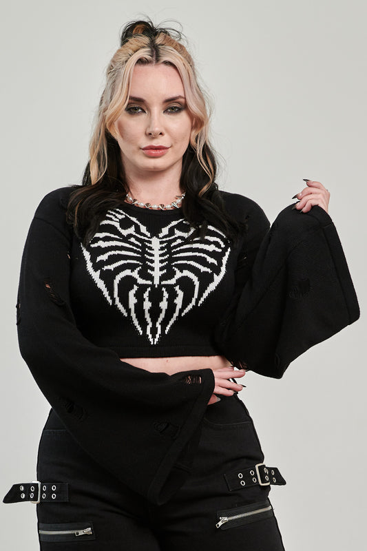 Banned Alternative Black Torn Affection Jumper