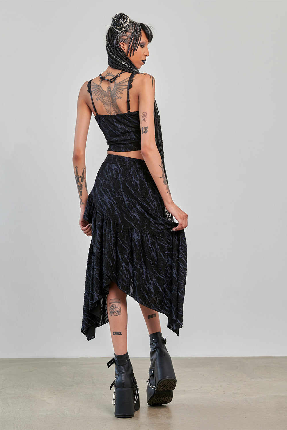 Banned Alternative Black Dark Angel Lace Up Top