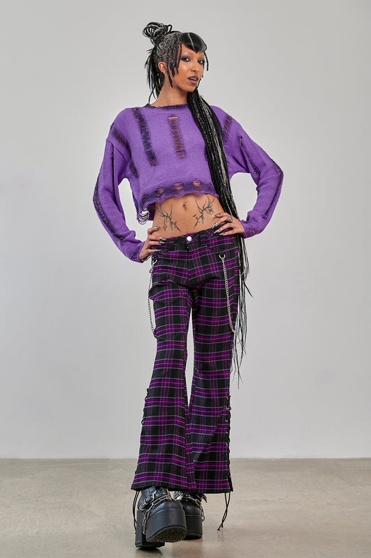 Banned Alternative Purple Scarlett Vixen Trousers