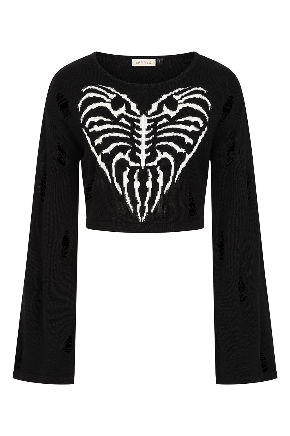 Banned Alternative Black Torn Affection Jumper