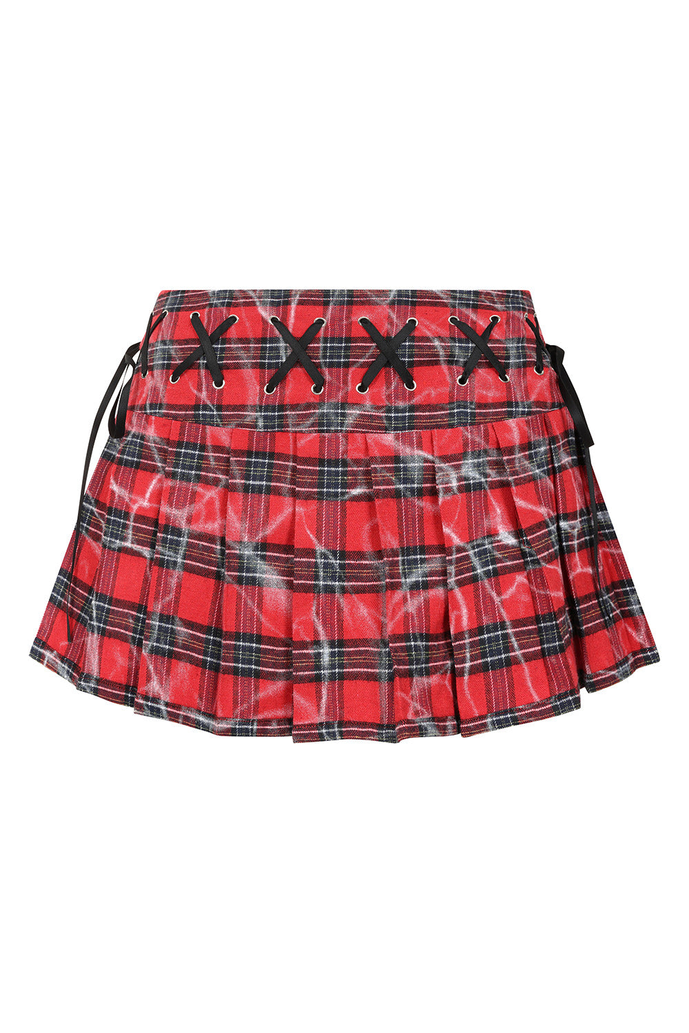 Banned Alternative Red Riot Pleats Mini Skirt