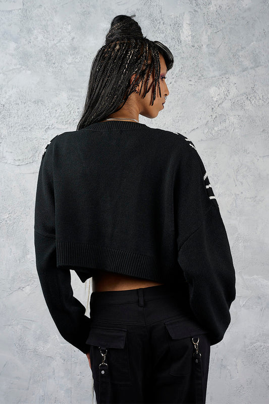 Banned Alternative Black/White Web Of Night Cardigan