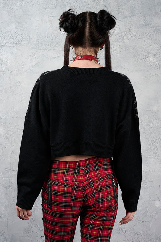 Banned Alternative Black/Grey Web Of Night Cardigan