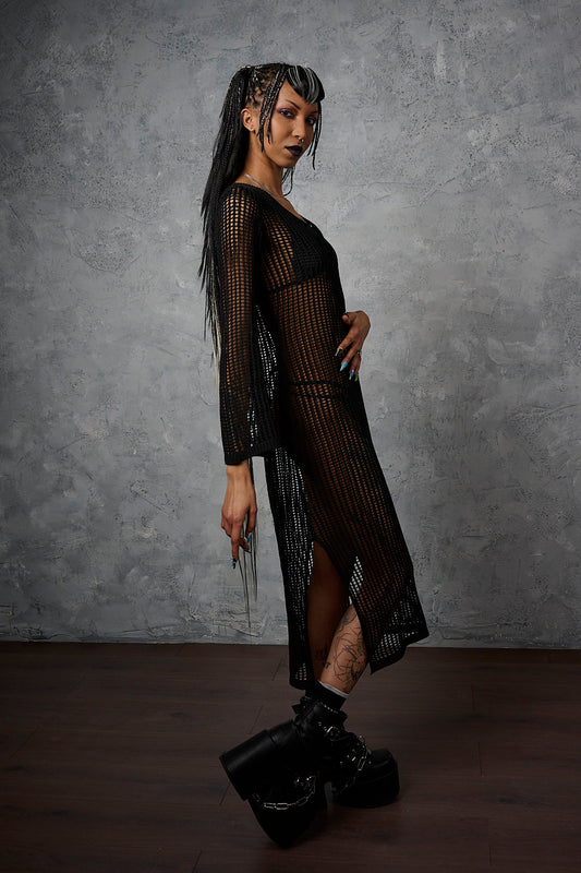 Banned Alternative Black Wicked Net Dress