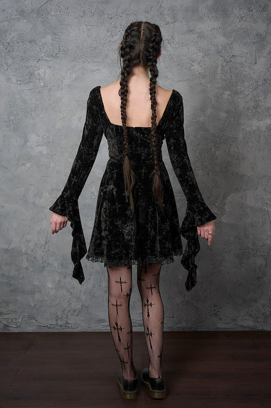 Banned Alternative Black Sanctum Velvet Dress
