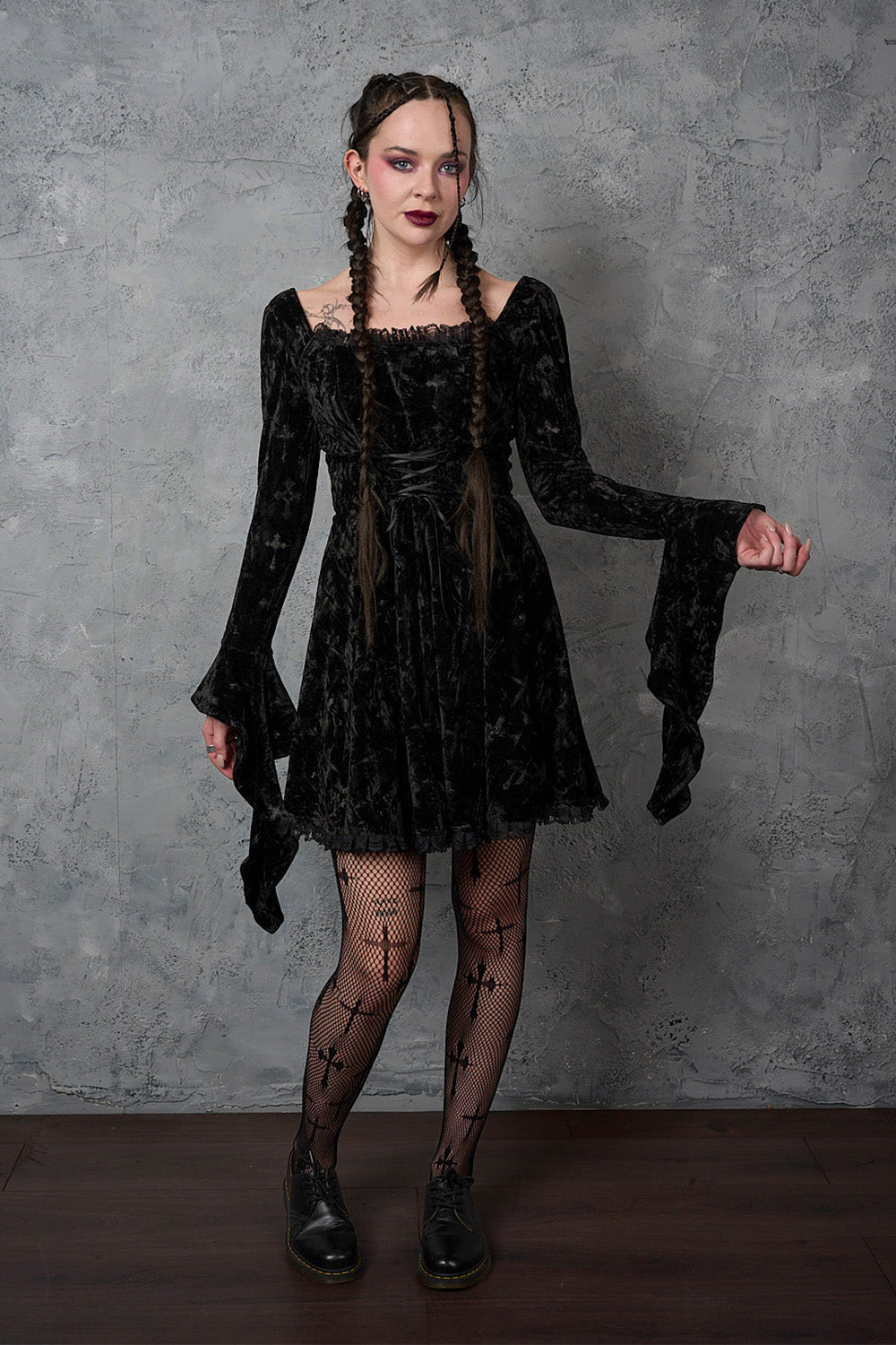 Banned Alternative Black Sanctum Velvet Dress