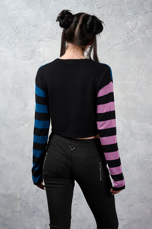 Banned Alternative Pink/Blue Voidstar Skull Jumper