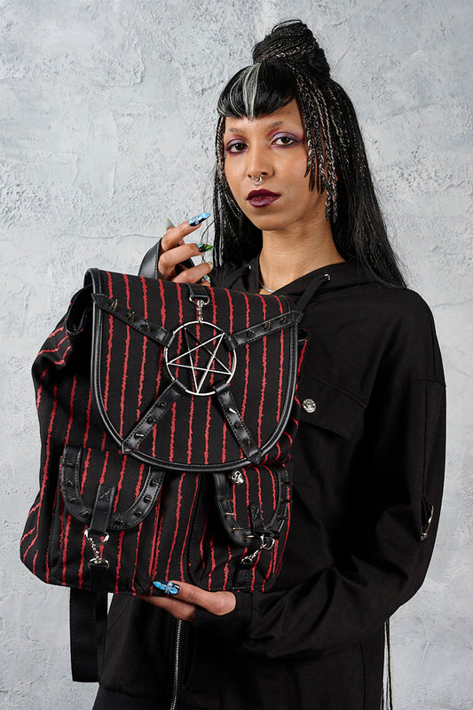 Banned Alternative Black/Red Bloodline Pentagram Backpack