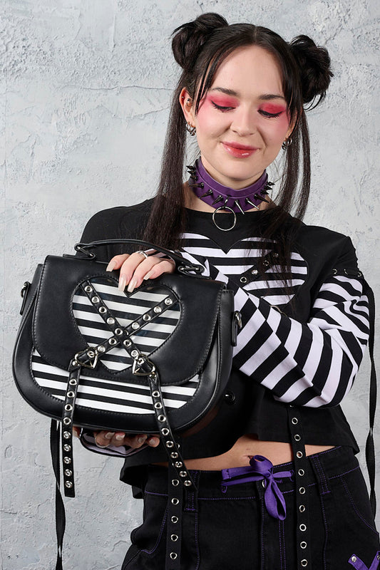 Banned Alternative Black/White My Heart Hacker Backpack