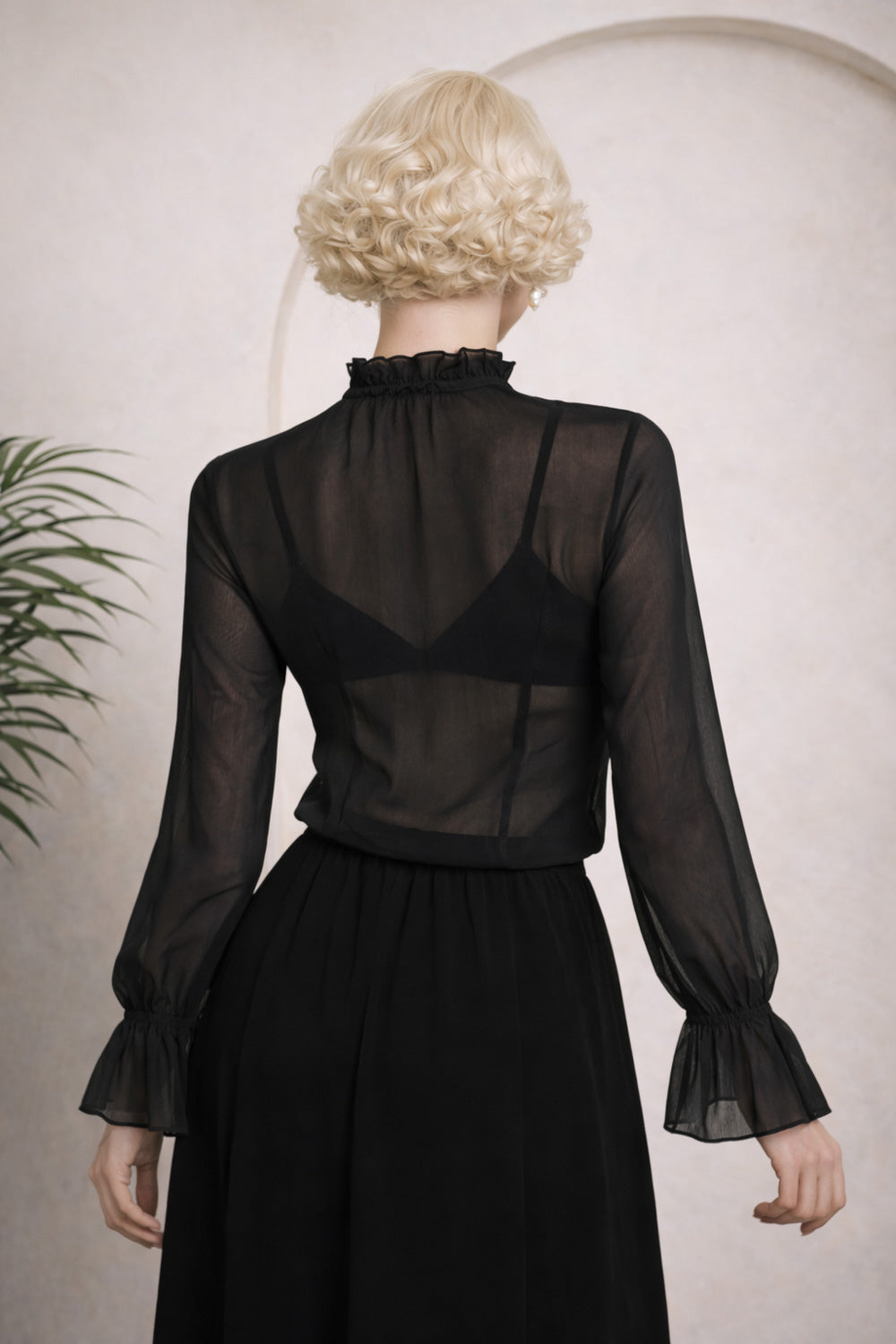 Banned Alternative Black Moonlit Romance Sheer Blouse