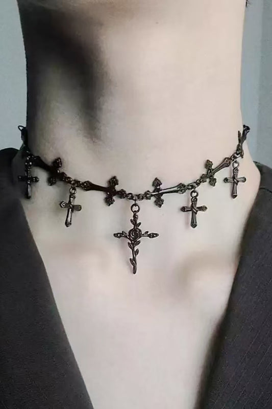 Banned Alternative Black Cathedral Thorns Necklace