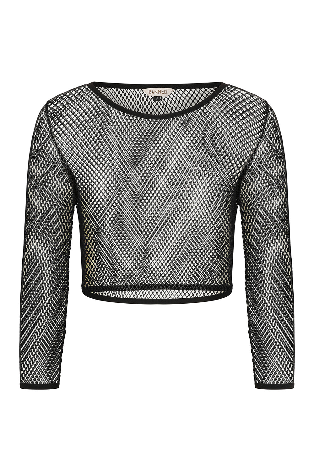 Banned Alternative Grey No Rules Metalic Fishnet Top
