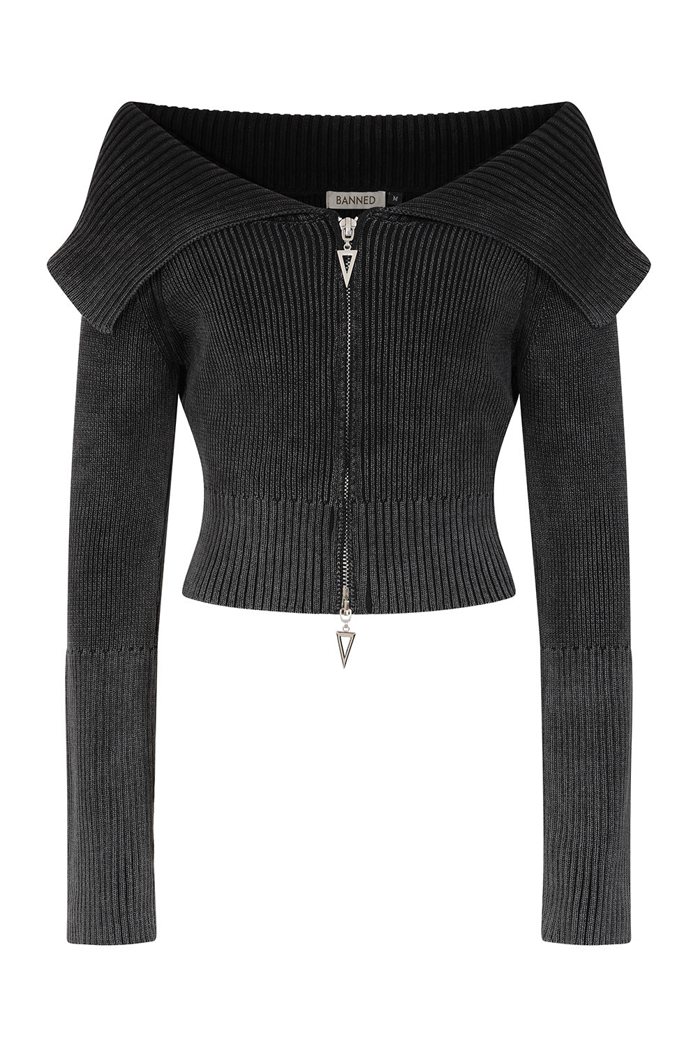 Banned Alternative Grey Nocturne Knit Cardigan