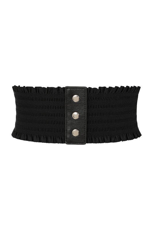 BANNED Shady Gal Elastic Belt   Wide Elasticated Belt with Frill Edge Detailing