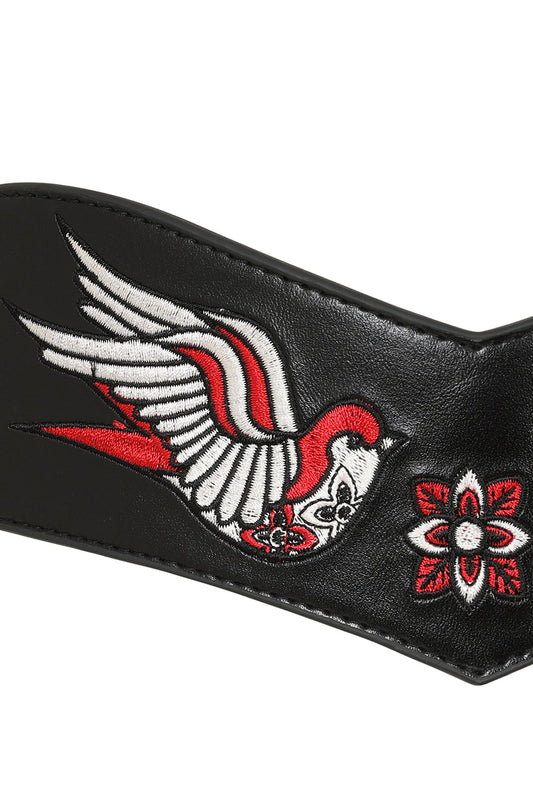 BANNED The Swallows Return Retro Embroidered Belt with Swallow Design