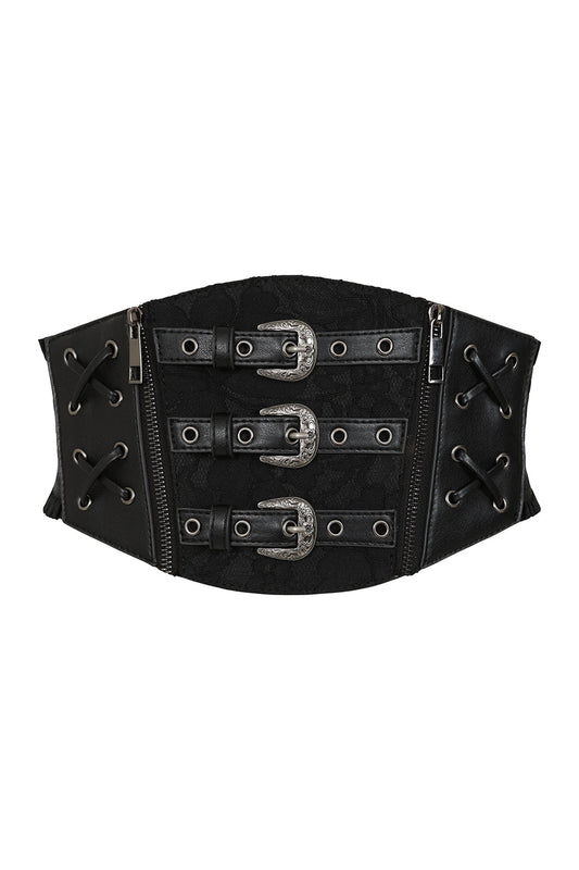 BANNED Fading Angel Belt   Elegant Lace Corset Belt with Gothic Charm