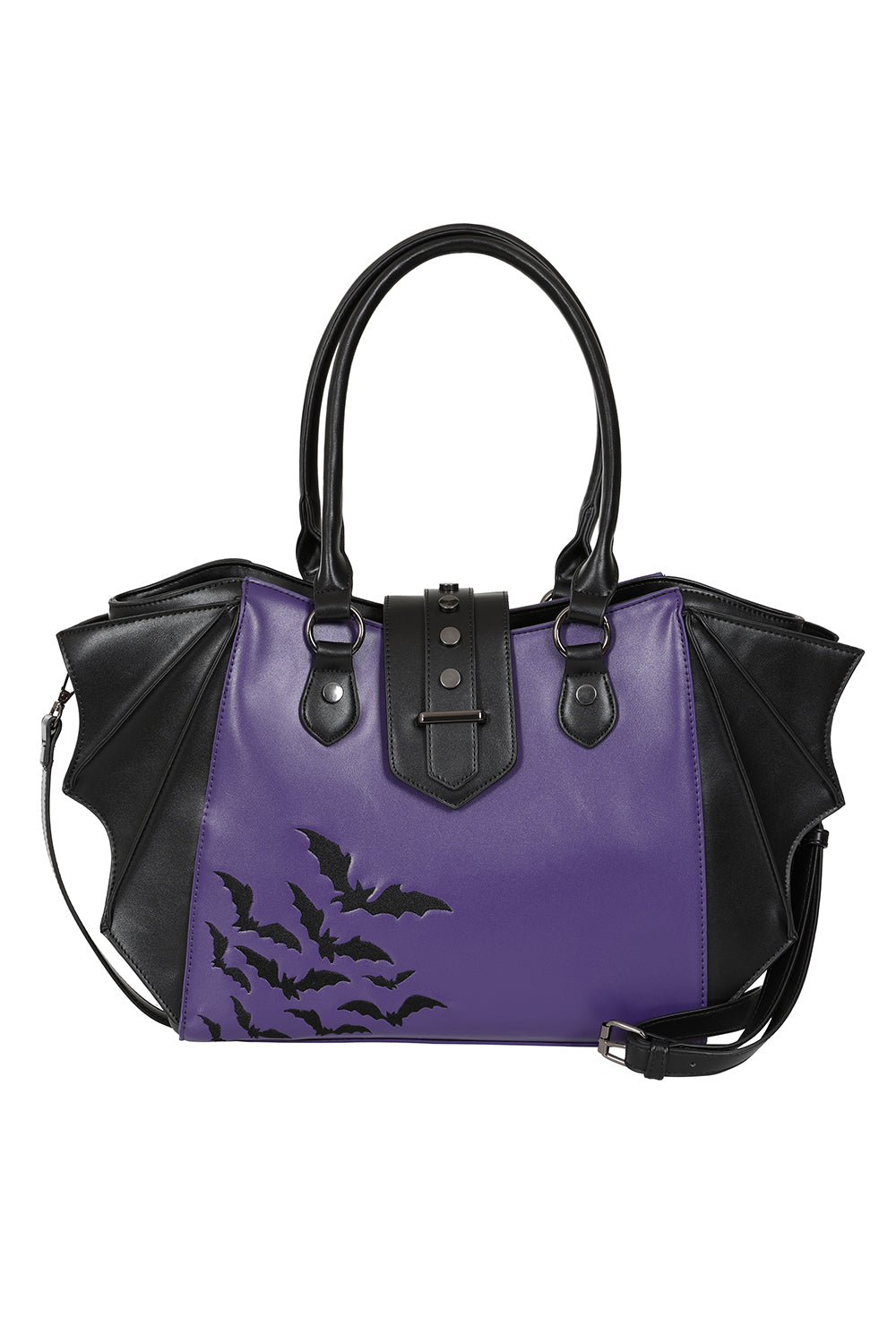 BANNED Haunted Annabelle Goth Batwing Tote Bag | Vegan Leather Gothic Handbag