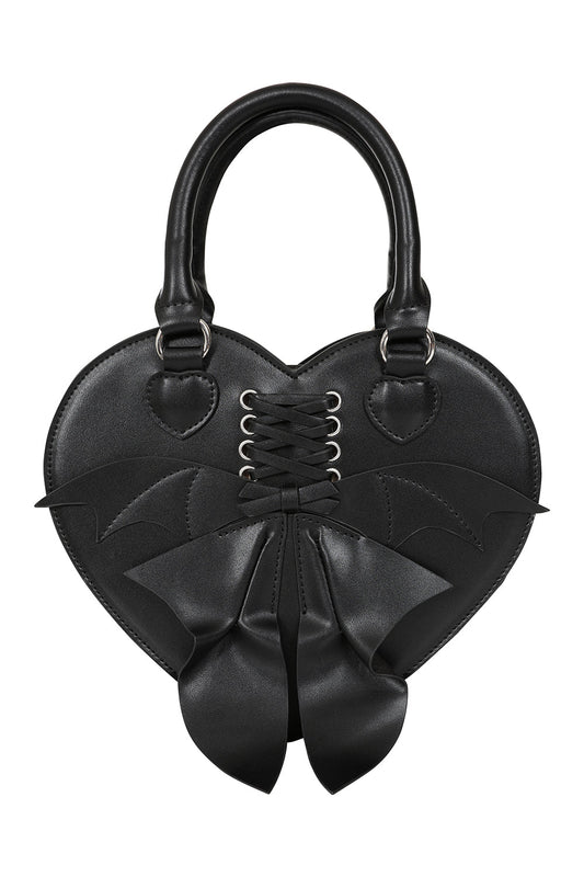 BANNED Glamorama Heart Batwing Bag | Gothic Lace-up Corset Handbag