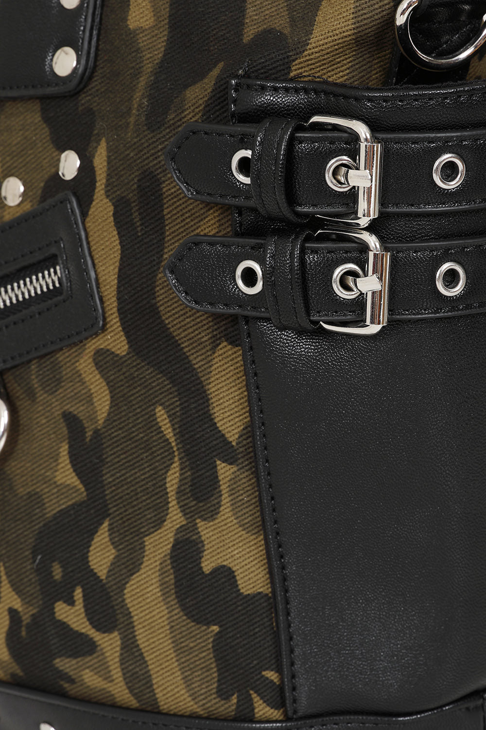 BANNED Hellbound Wish Camo Shoulder Bag | Edgy Handcuff Canvas Handbag