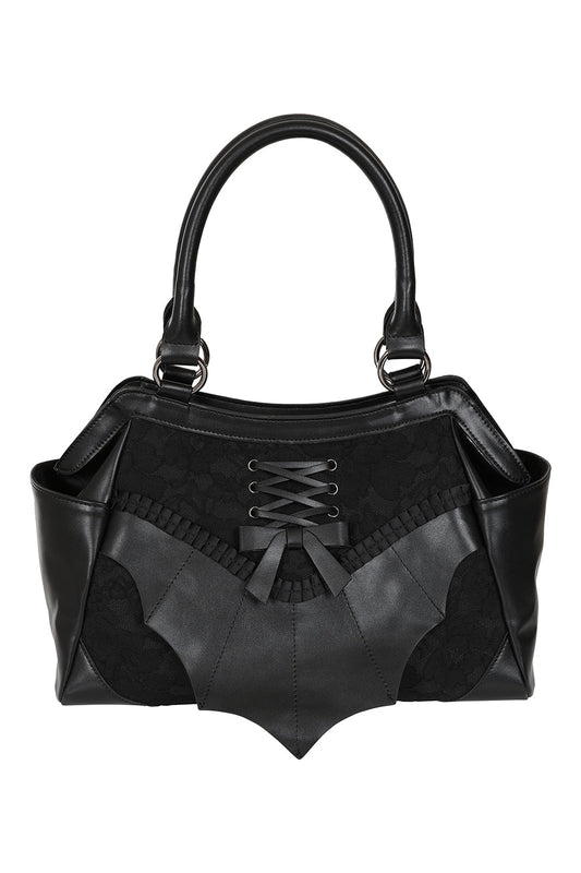 BANNED Hallow Keepers Lace Handbag | Gothic Corset Vegan Leather Bag