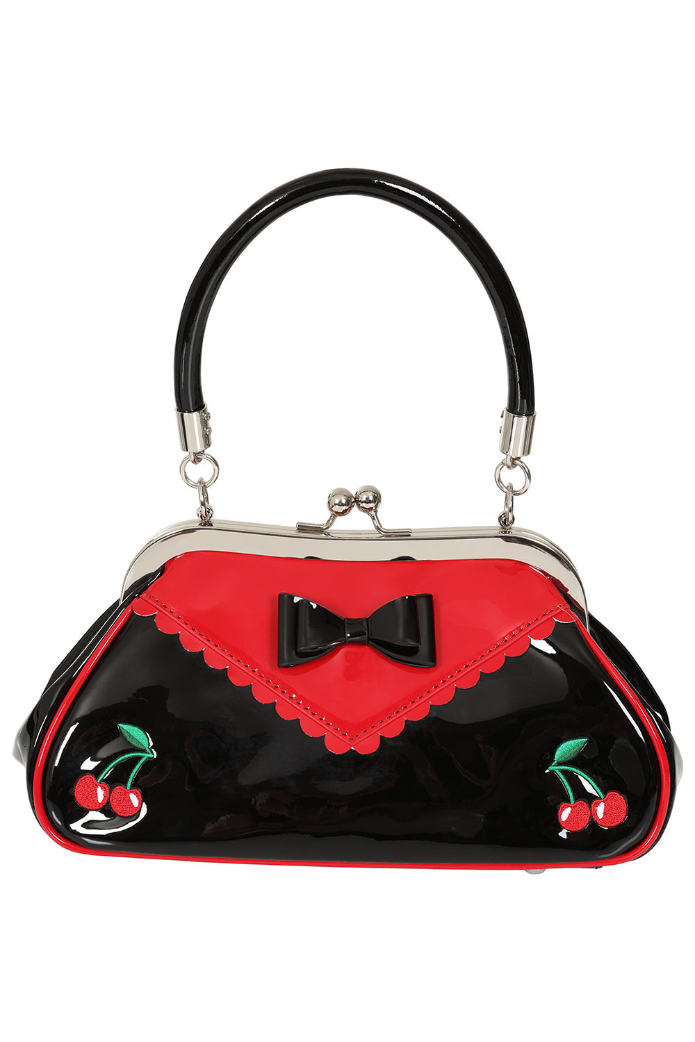 BANNED Billie Jean Lacquer Cherry Handbag | Rockabilly Pin-up Style