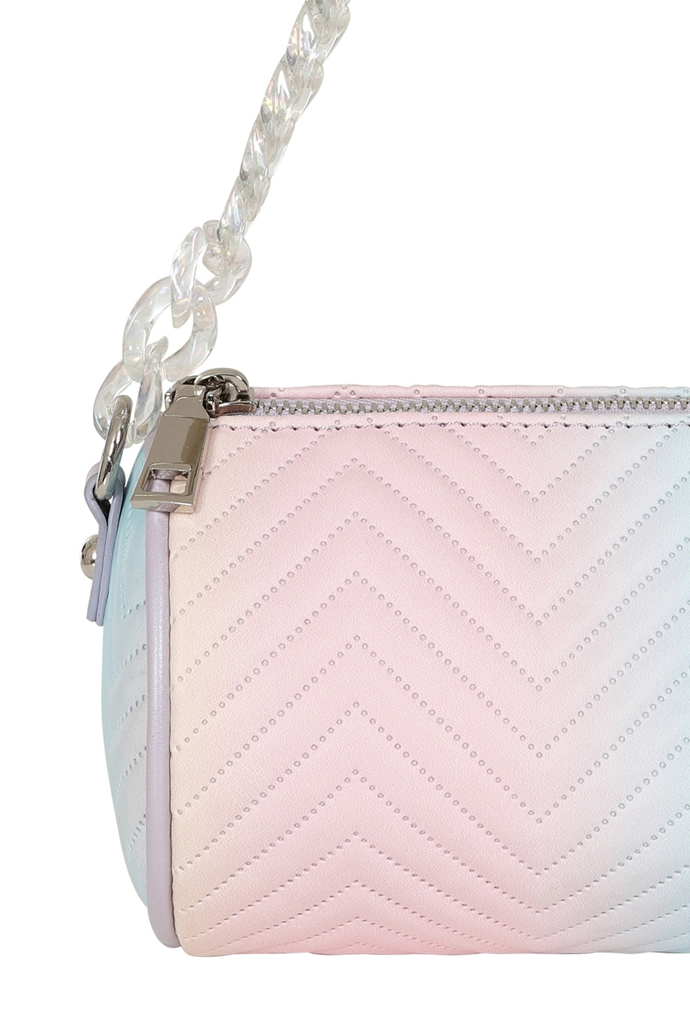 BANNED Pastel Moon Quilted Bag | Soft Goth Chain Tube Handbag