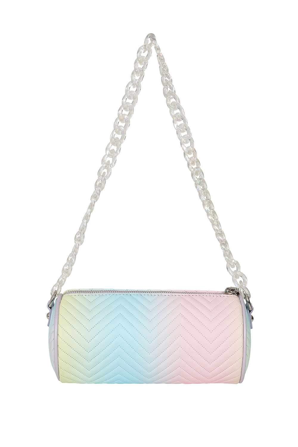 BANNED Pastel Moon Quilted Bag | Soft Goth Chain Tube Handbag