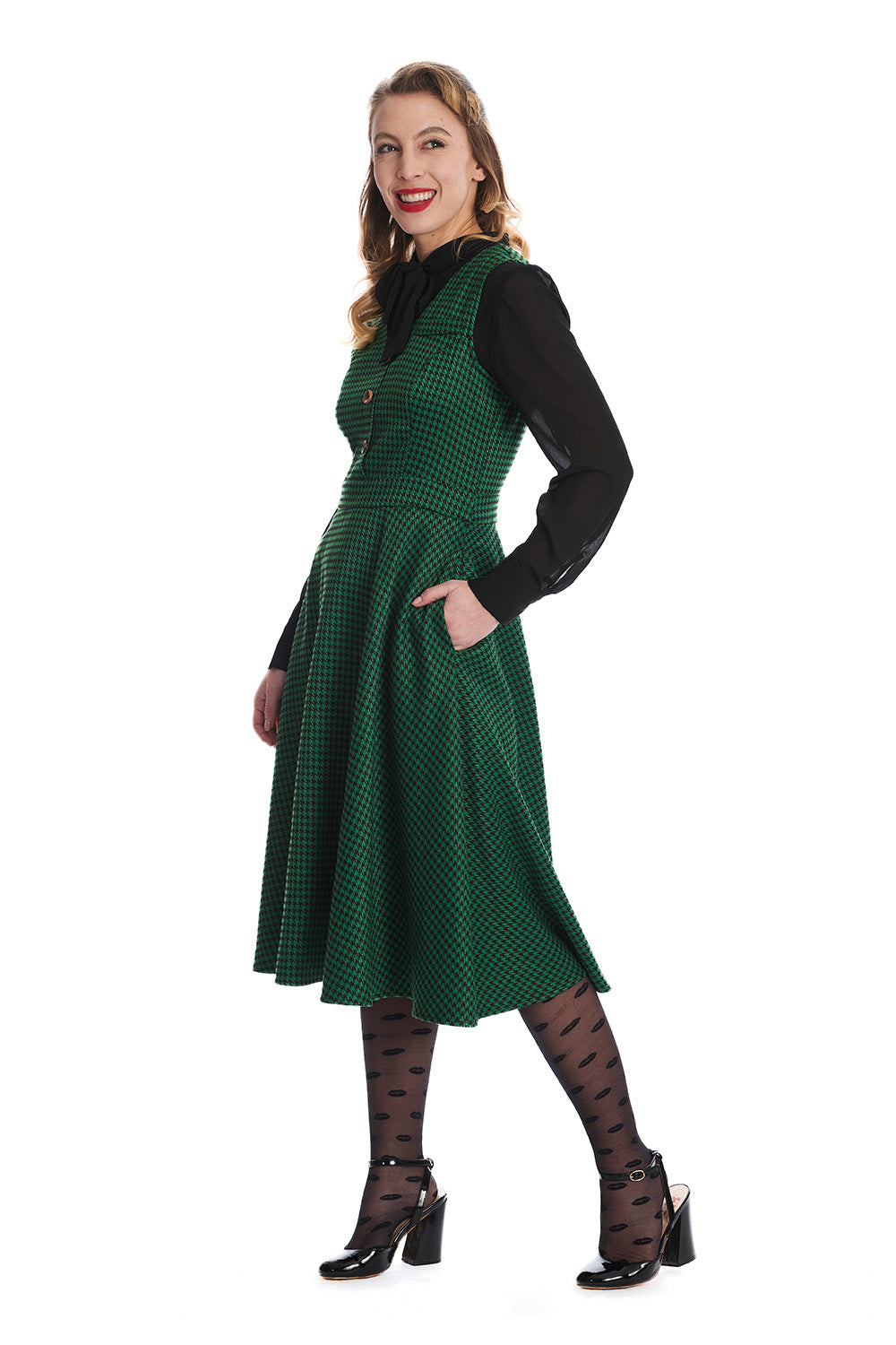 Banned Alternative HOUNSTOOTH HAPPY DRESS