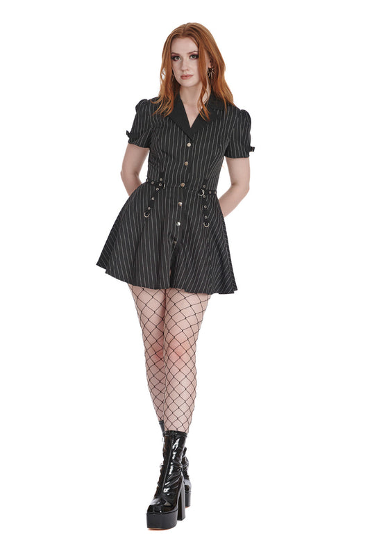 Banned Alternative BLACK CORE BUTTON UP DRESS