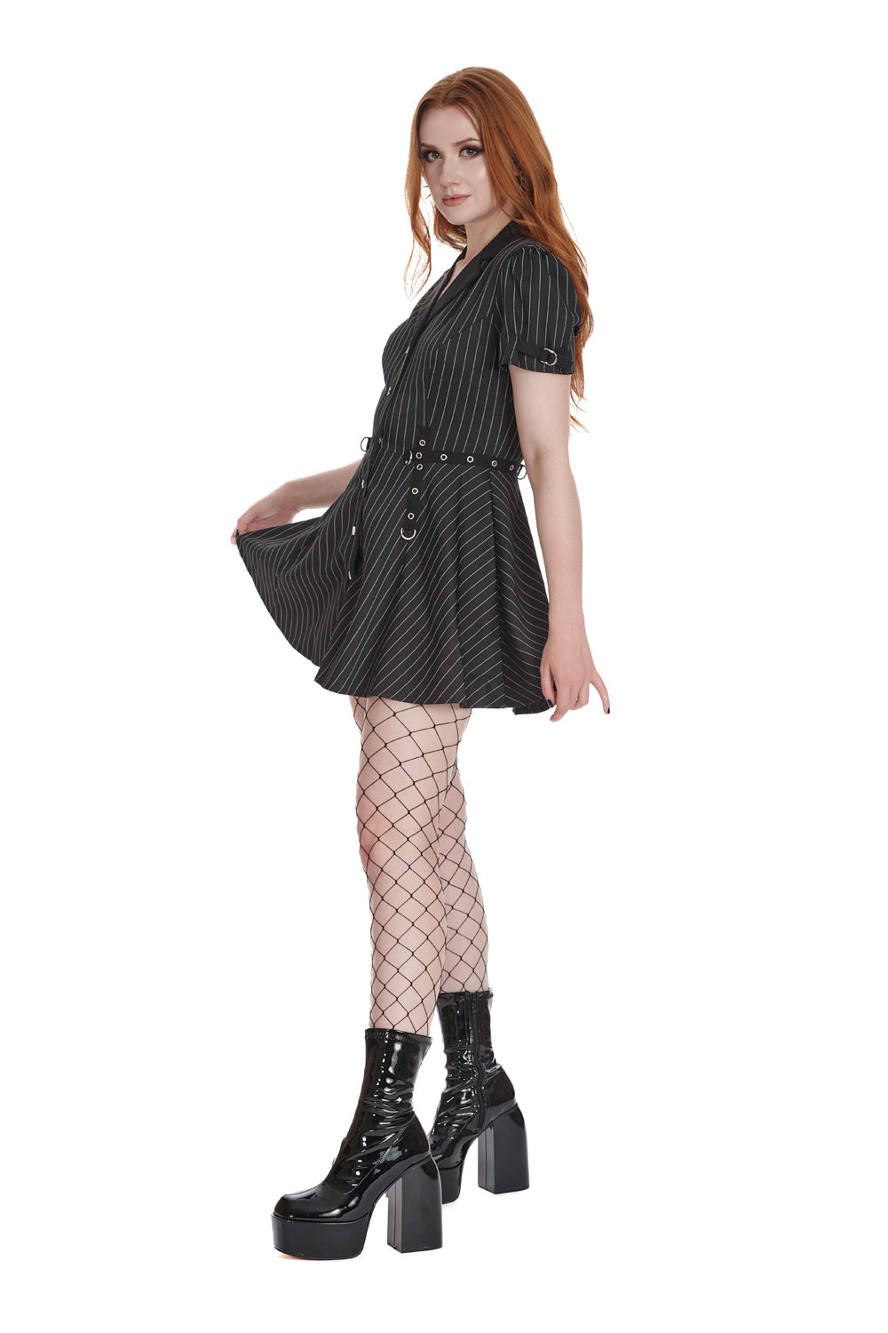 Banned Alternative BLACK CORE BUTTON UP DRESS