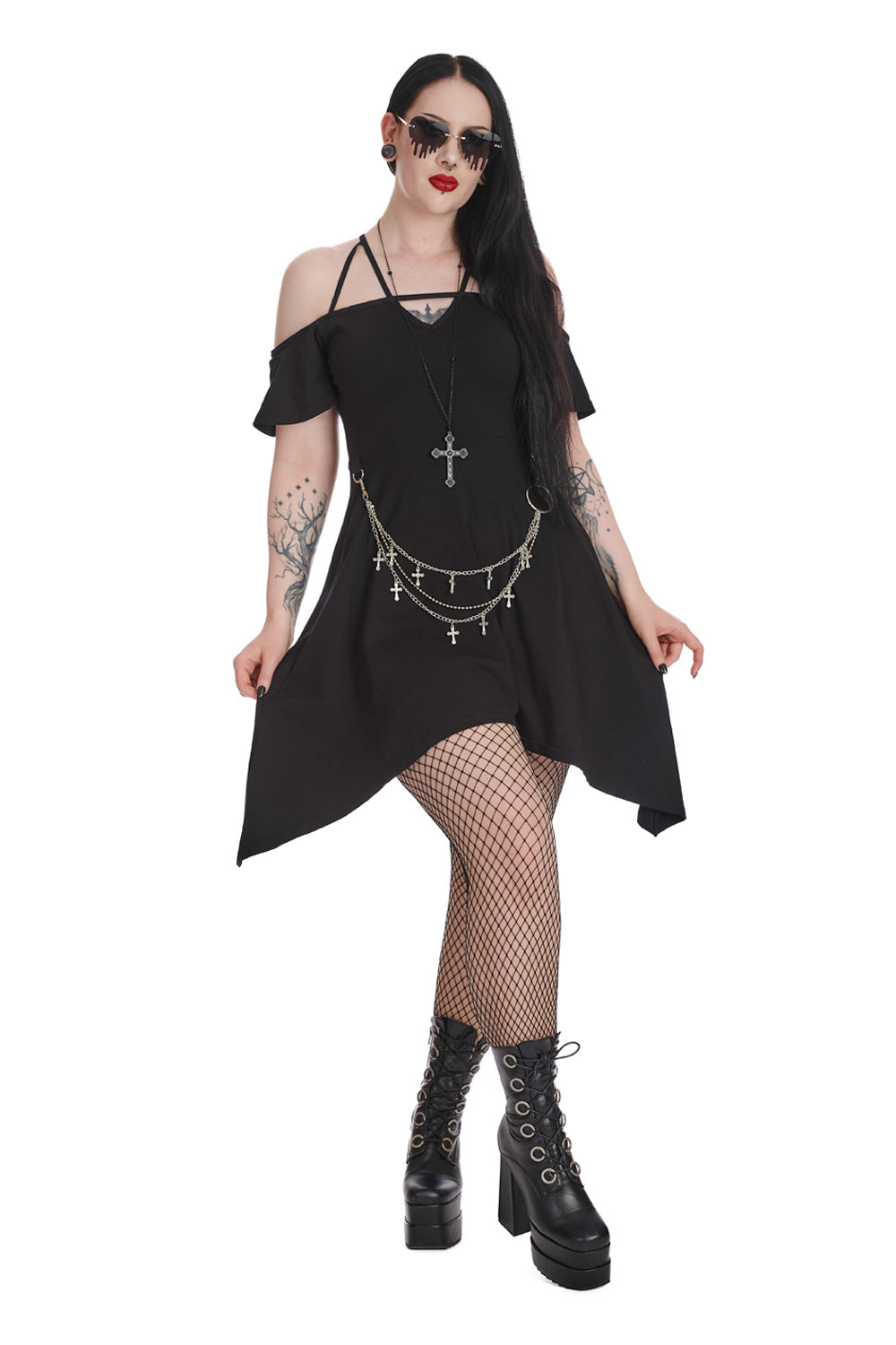 Banned Alternative WITCHING YOUR THOUGHTS OFF SHOULDER DRESS