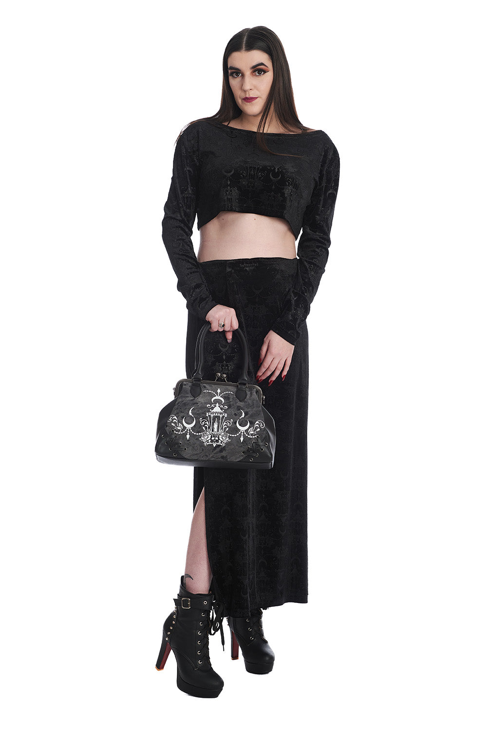 Portafoglio Donna Banned Alternative Chat Ankh – Nero, In Poliuretano, Stile Gotico, Dimensioni Standard