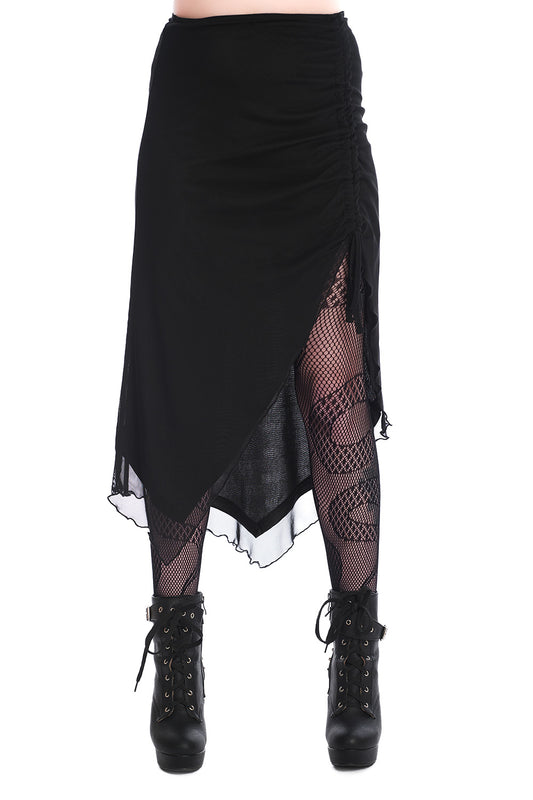 Banned Alternative UMBRA MESH RUCHED SKIRT