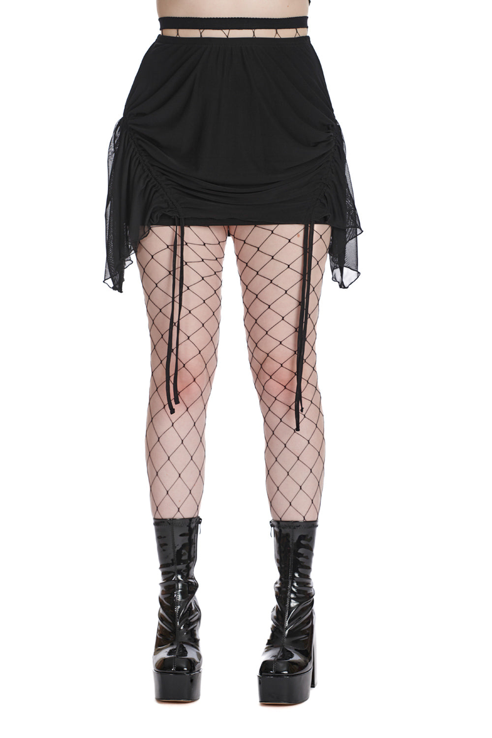 Banned Alternative TATTERED THREADS MESH SKIRT