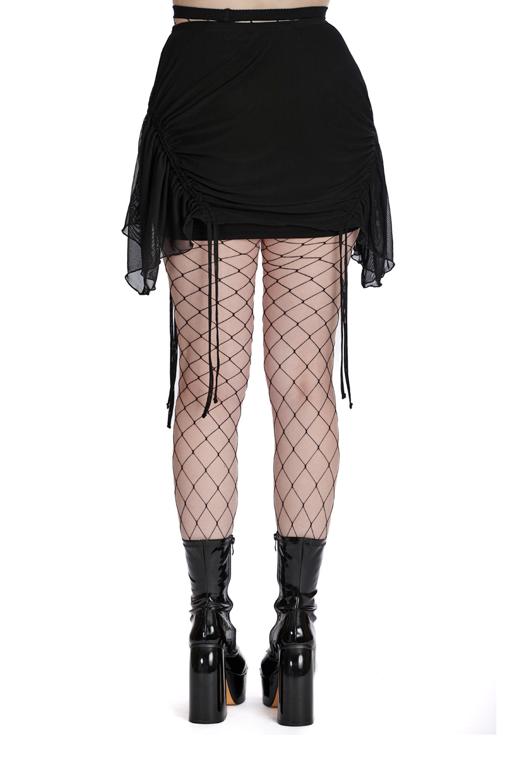 Banned Alternative TATTERED THREADS MESH SKIRT