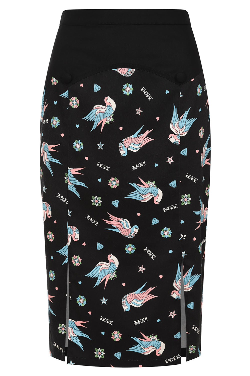 Banned Alternative MARILOU SWALLOWS PENCIL SKIRT