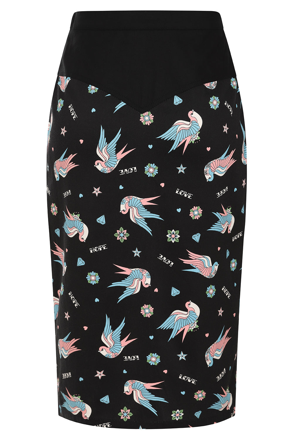 Banned Alternative MARILOU SWALLOWS PENCIL SKIRT