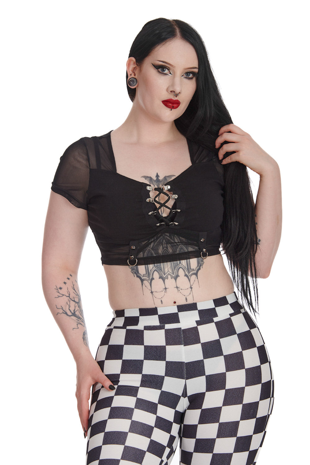 Banned Alternative SHADOW VEIL MESH TOP