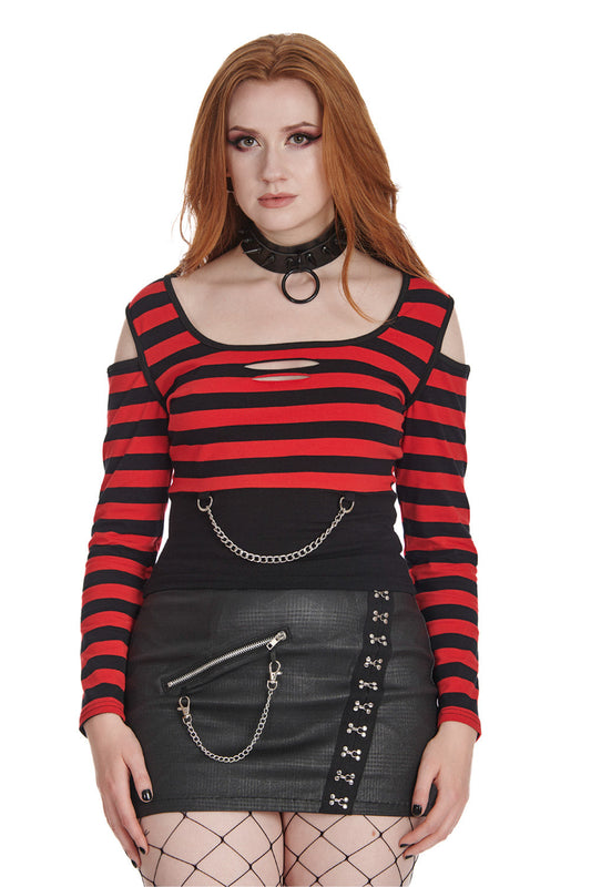 Banned Alternative REBEL CHIC STRIPED TOP