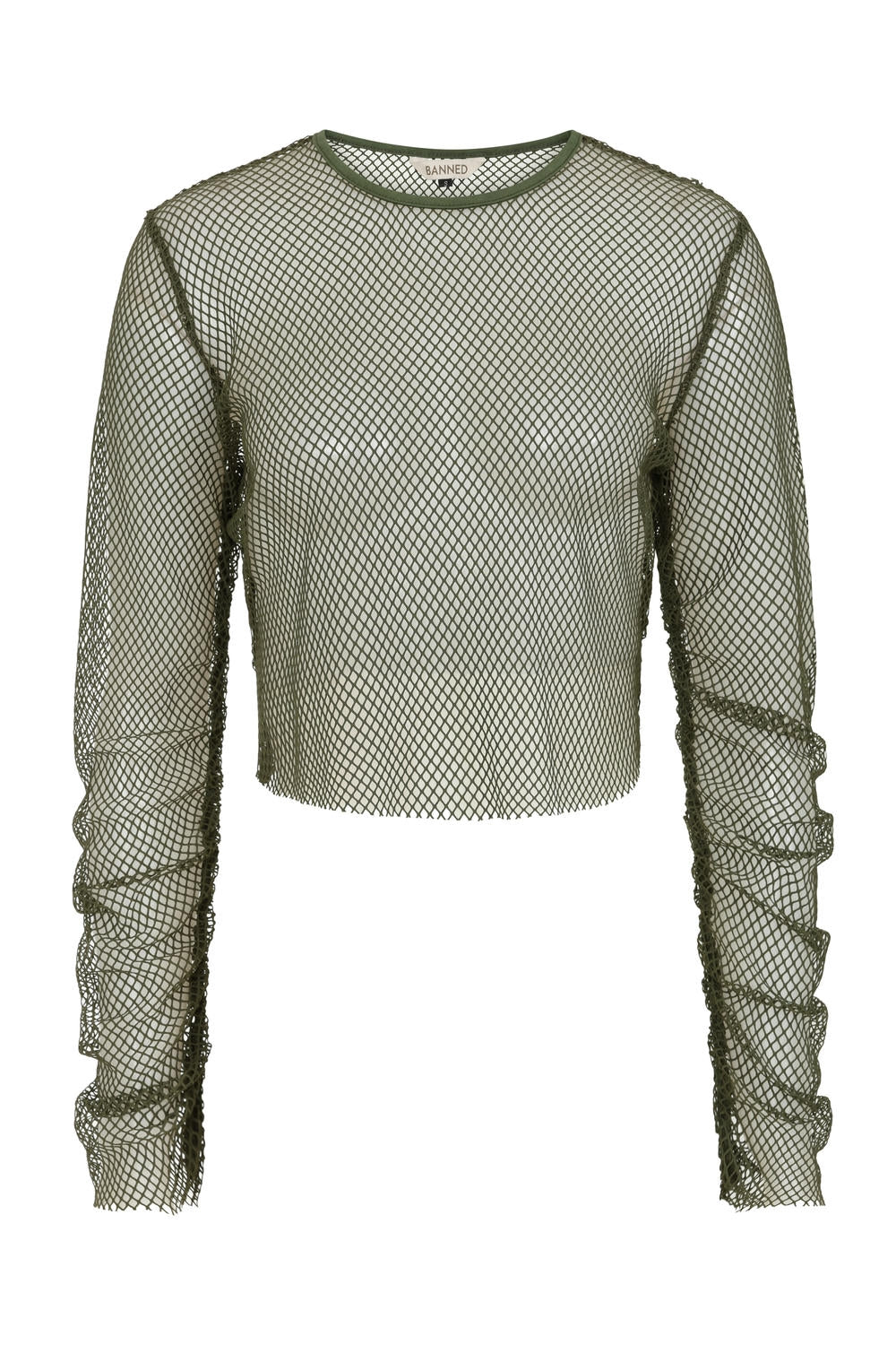 Banned Alternative Zoey Ruched Fishnet Top