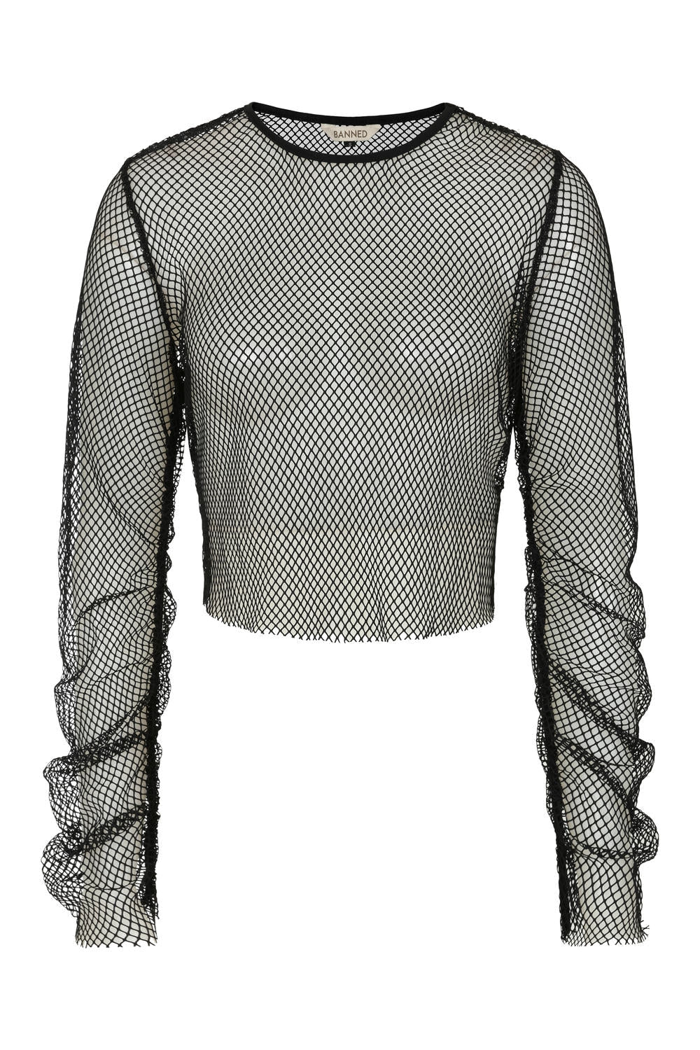 Banned Alternative Zoey Ruched Fishnet Top