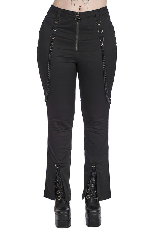 Banned Alternative REBEL HEART FLARE TROUSERS