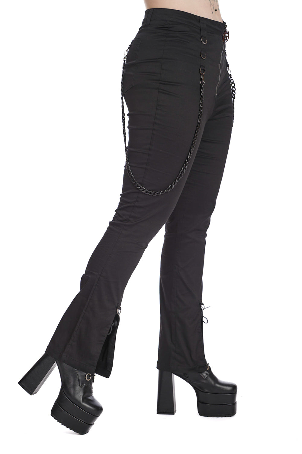 Banned Alternative REBEL HEART FLARE TROUSERS