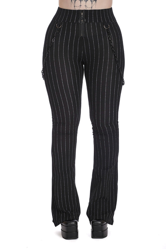 Banned Alternative CHARCOAL CHIC FLARE TROUSERS
