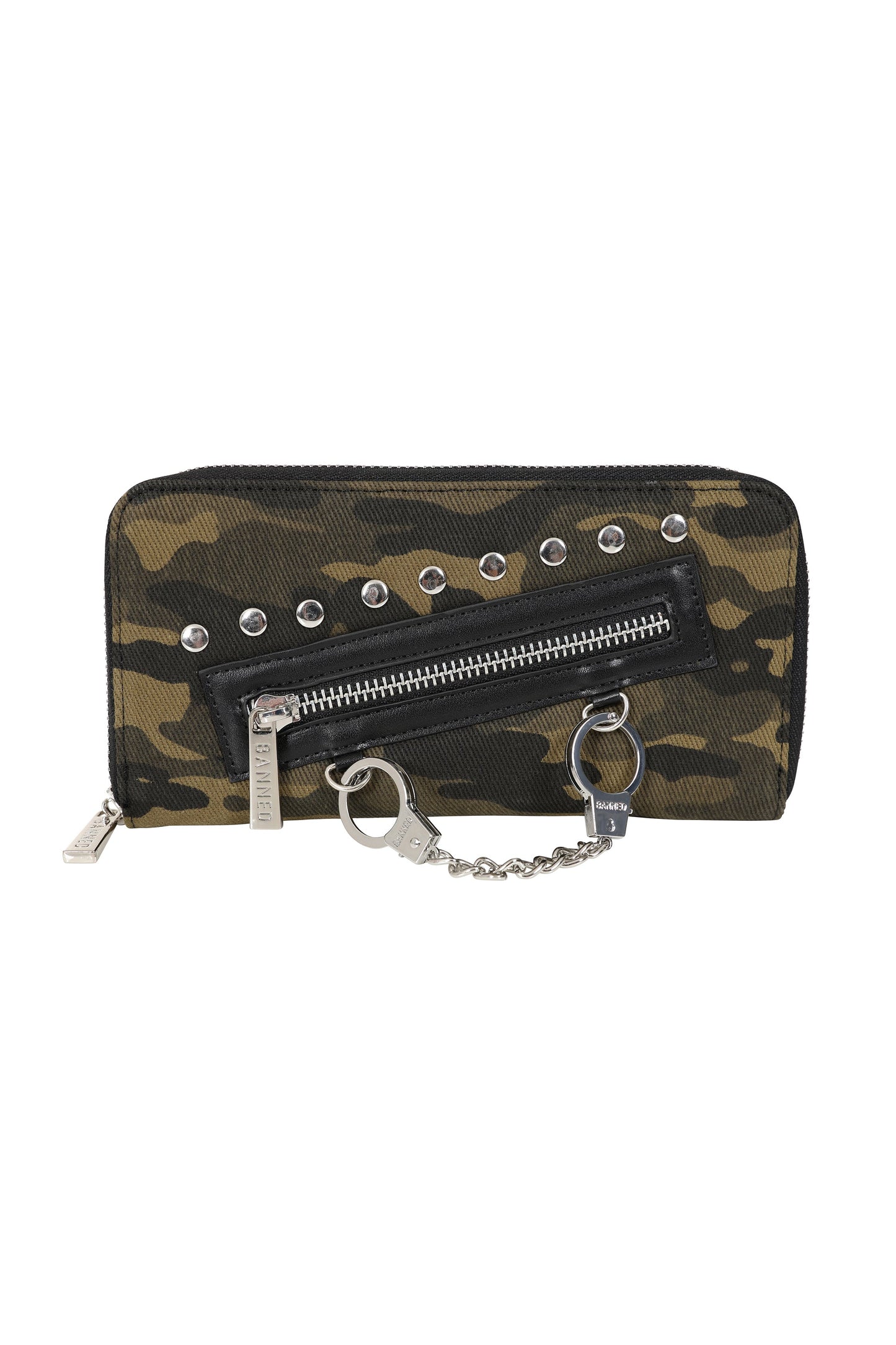 BANNED Hellbound Camo Wallet | Edgy Handcuff Card Holder