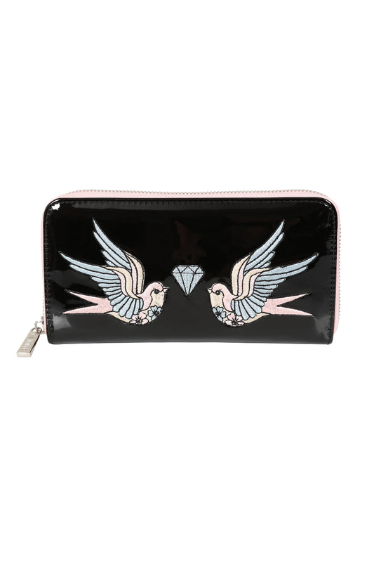 BANNED The Swallows Return Lacquer Wallet | Rockabilly Card Organizer